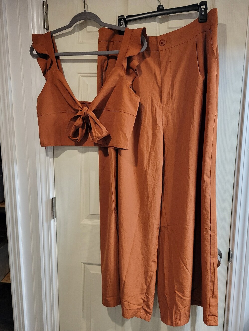 NWT Cider 2-Piece Set - Mismatched Sizing (Large Top / 0XL Pants) - Rust Orange - Picture 2 of 14